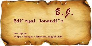 Bányai Jonatán névjegykártya